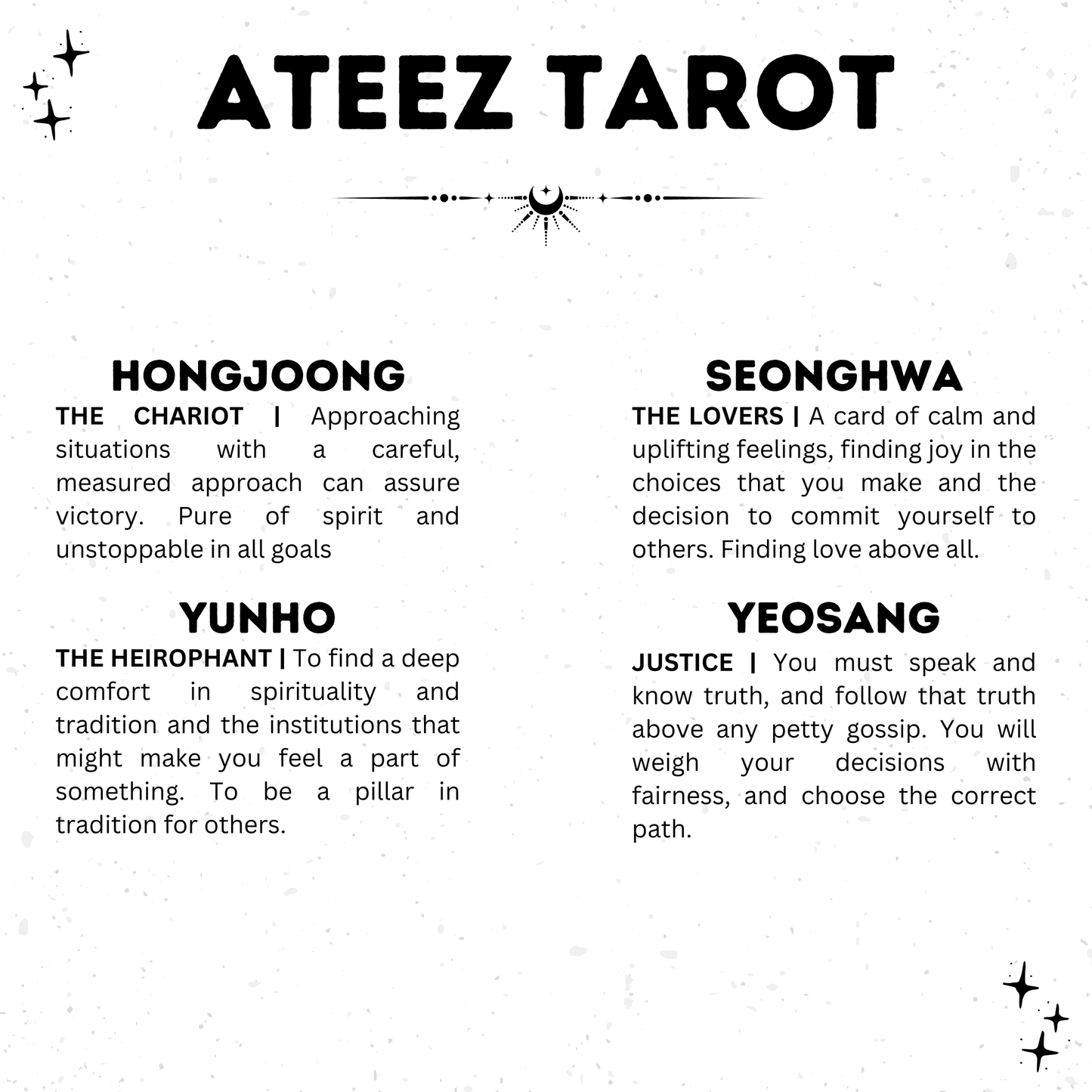 ATEEZ Tarot Card Keychain