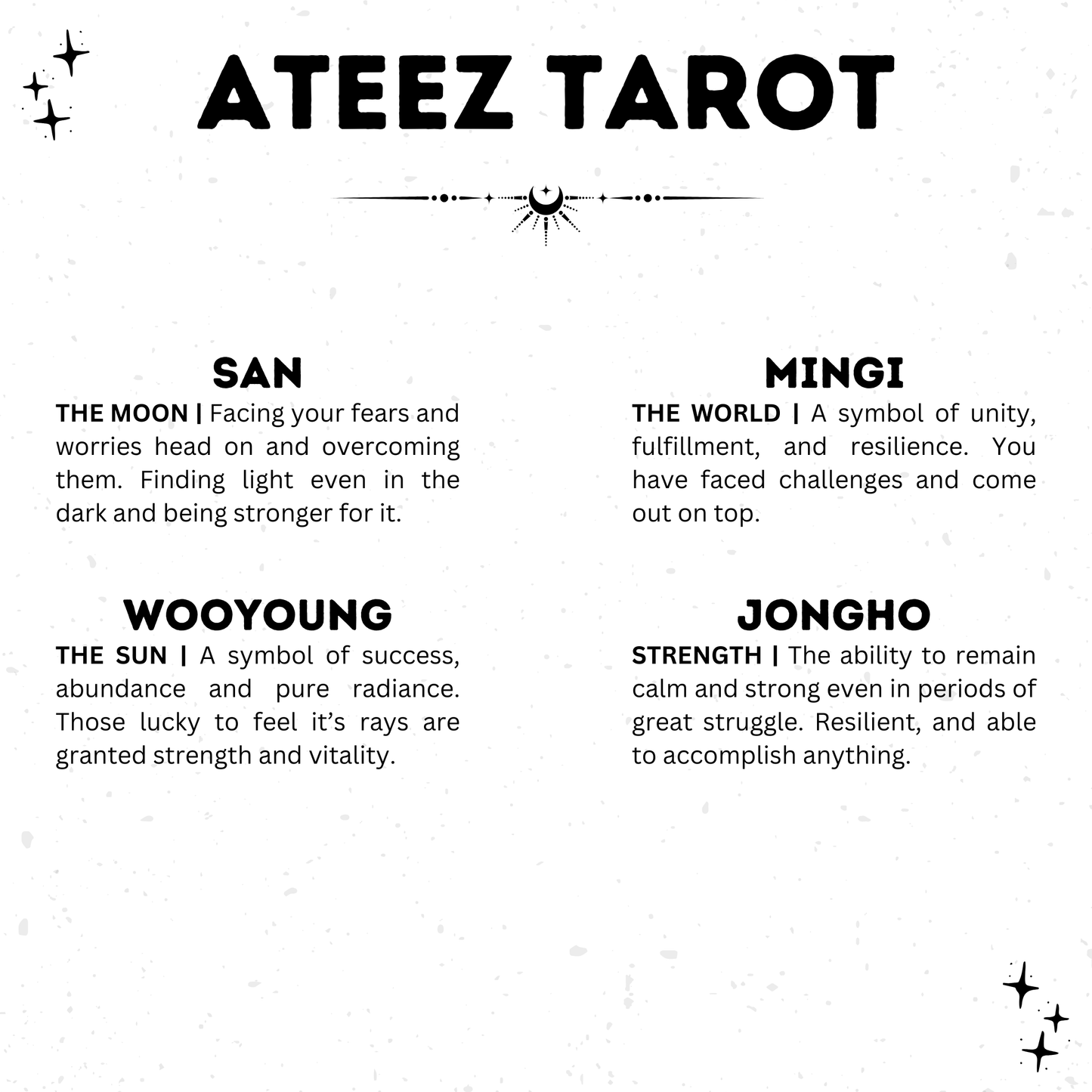 ATEEZ Tarot Card Keychain